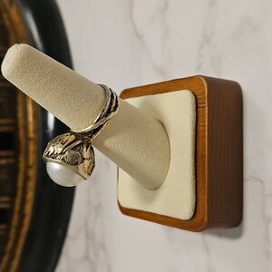 VINTAGE ESTATE GoldTONE Pearl Ring SZ 6-7